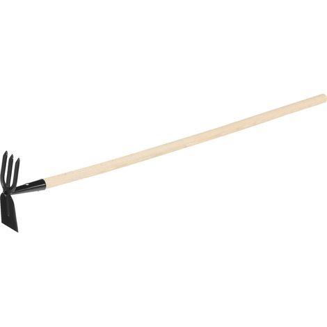 Houe pour désherber le sol, houe à griffes, manche en bois, 100 cm Vorstahl (1/3)