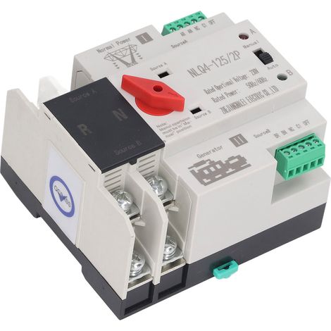 Interrupteur de Transfert Automatique 2P 63A AC230V Groupe Électrogène Commutateur Sans Coupure (1/5)