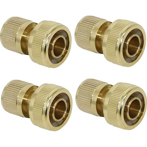 19 mm (3/4 Zoll) Messing-Schlauchverbinder, Schnellanschluss-Gartenschlauchverbinder (4er-Pack)