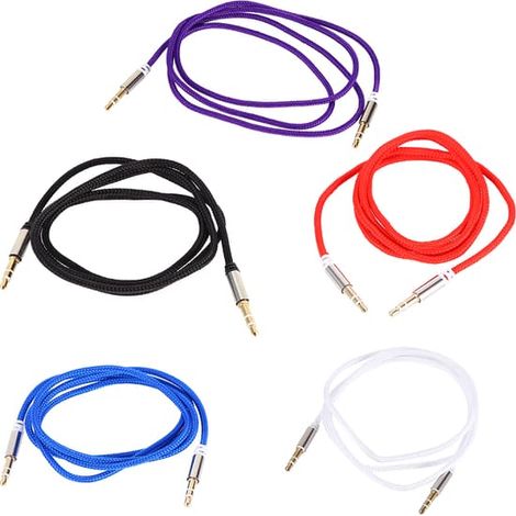 Adaptateur de câble audio jack 3,5 mm AUX mâle-mâle pour voiture, câble stéréo (1/5)