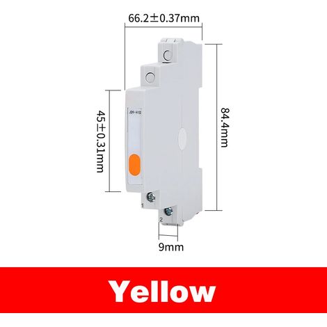 Voyant LED jaune (220 V CA/24 V CC) pour montage sur rail DIN, boîtier de distribution ultra-mince, double/simple, rouge/vert. (1/5)