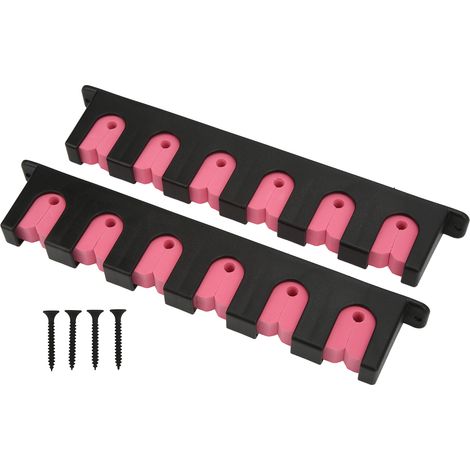 Support mural pour cannes à pêche résistant aux produits chimiques, porte-cannes vertical 6 emplacements avec 4 vis rose (1/5)