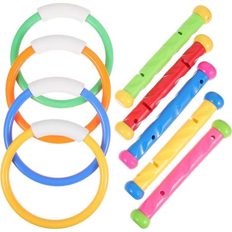 Pièces de jouets de plongée sous-marine pour piscine, anneaux et bâtons de plongée, jouets aquatiques pour enfants[NX] (1/3)