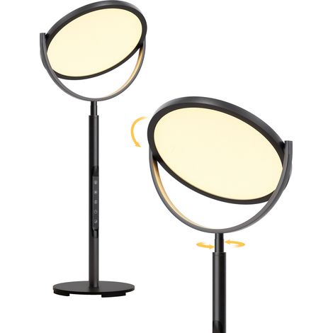 EDISHINE Lampe de Bureau Dimmable	 5 Niveaux de Luminosité	 4 Températures de Couleur	 Panneau LED Rotatif (1/5)