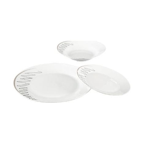 Service de table Esquisse 18 pièces en céramique blanche (1/5)