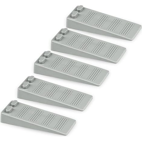5 pièces cale porte caoutchouc souple, Hauteur Reglable Antidérapante bloc porte sol, Non Toxique, Non Odeur arrêt de porte, Protège Sols et Murs, Pour Tapis, Sols, Béton, parquets (Gris) (1/5)