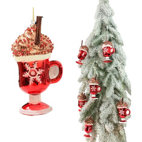 Bola de cristal con forma de taza de chocolate caliente con canela y chispas 13 x 7 x 6 cm (1/5)