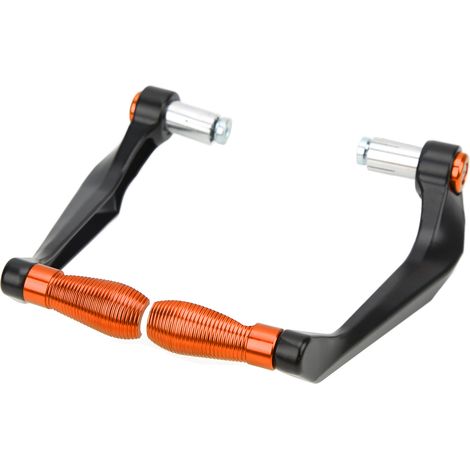 2pcs Garde-mains Moto Alliage Aluminium Protège-Levier Frein Embrayage Guidon Orange (1/5)