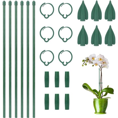 Tuteur Plante – Lot De 6 Supports 32,6 Cm Avec Mousquetons Et Tubes D’Extension Tuteur Monstera, Orchidées, Plantes Intérieur (1/5)