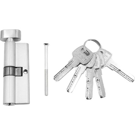 Cylindre De Serrure De Porte De 80 Mm (40 T / 40) avec 5 Clés, 1 Vis (1/5)
