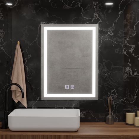Miroir LED Rectangulaire 60x80 Radiante Touch Desembuage Gradable (1/4)