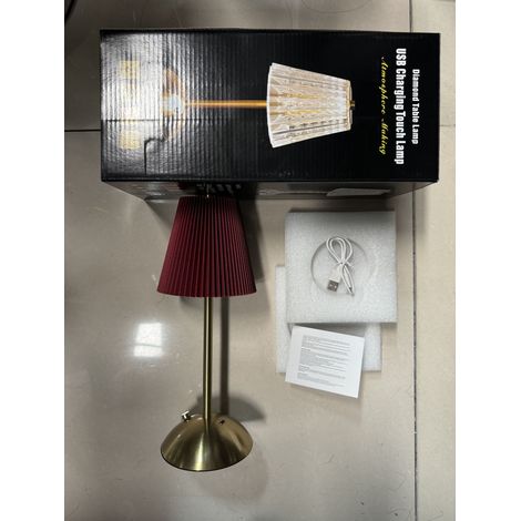Lampada da tavolo LED wireless moderna per ufficio, con controllo touch, intensità regolabile, 3 colori di luce, ricaricabile, ideale per camera da letto, soggiorno, bar, ristoranti e caffetterie. (1/5)