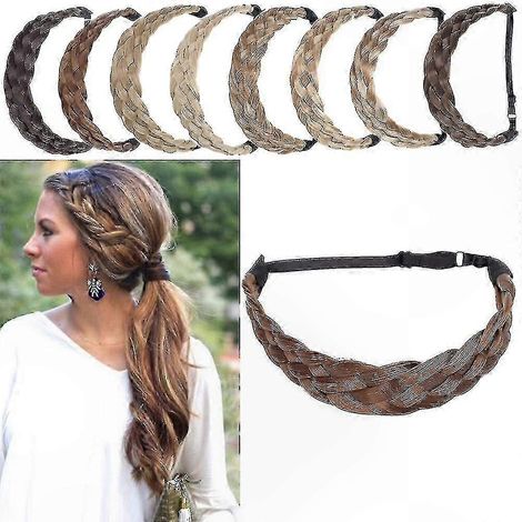 Geflochtene Damenperücke mit verstellbarem elastischem Kopfband, vielseitiges, dehnbares und stylisches Beauty-Accessoire für schnelle Frisuren. (1/5)