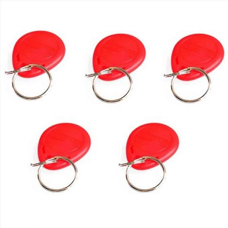 5 cartes EM4100 en lecture seule 125 kHz, porte-clés à jeton de capteur de proximité, rouge. (1/5)