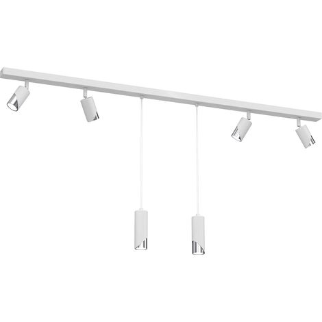 Rail plafond 150 cm 6 spots GU10 blanc/chrome Shift