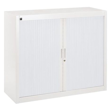 Armoire à rideaux démontables 100 x 120 cm portes blanches - Maxiburo (1/2)
