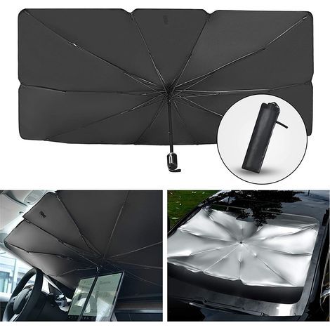 Pare-soleil pliable pour pare-brise de voiture, parapluie pour vitre avant, compatible avec les pare-brise de différentes tailles (65 x 125 cm) (1/4)