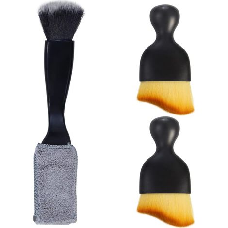 Lot de 3 brosses à poussière pour intérieur de voiture, kit d'outils de nettoyage intérieur doux, brosse à épousseter pour tableau de bord, pour voiture, camion, SUV, camping-car