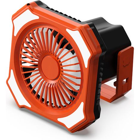 Multifunktionaler Campingventilator mit LED-Licht, USB-Akku, tragbarer Powerbank, 3 einstellbaren Windgeschwindigkeiten und Helligkeit, Fernbedienung für Zuhause, Büro, Camping und Picknick
