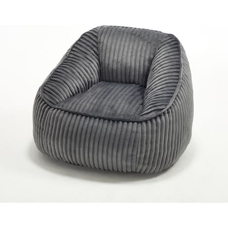 Sitzsack-Sessel aus dunkelgrauem Chenille mit Memory-Foam-Füllung (1/5)