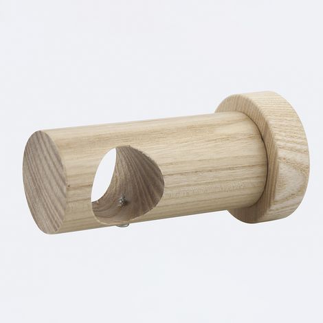 Support en Bois Naturel Ø28mm de 7,5cm pour barre à rideaux - Boulet (1/2)