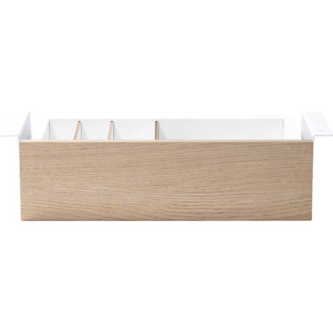 Piedistallo da scrivania artigianale combinato in legno bianco e naturale
