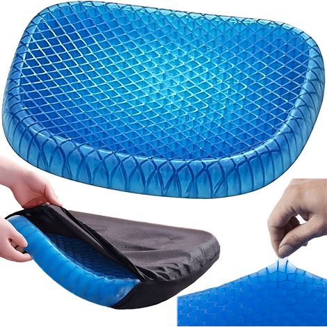 Gelkissen, orthopädische Gelkissen, rutschfeste und atmungsaktive Kissen, Komfortkissen für Bürostühle und Autositzlehnen.