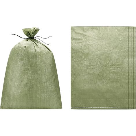 Lot de 5 sacs de sable robustes (74,9 x 108 cm, gris) (5 pièces), sacs de sable vides en polypropylène tissé, sacs de sable pour inondation, construction, sacs de terre (1/5)