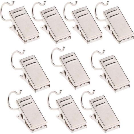 10 Stück robuste Gardinenclips mit Federclips für Reißverschluss-Kleiderbügelhaken (1/5)