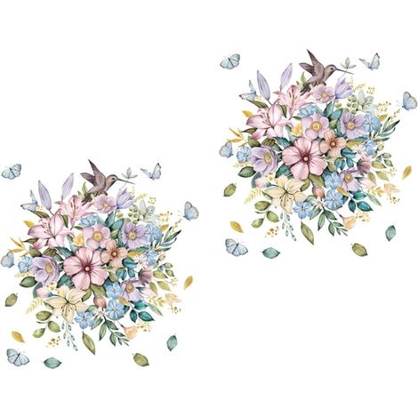 Bögen Blumen Wandaufkleber moderne Aquarell WC