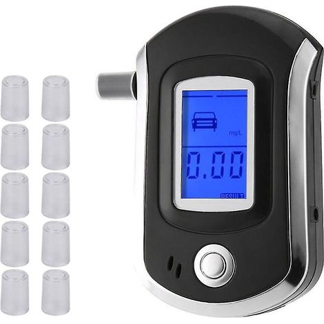Alcootest AT6000 avec 10 embouts buccaux, éthylotest numérique professionnel avec écran LCD (1/5)