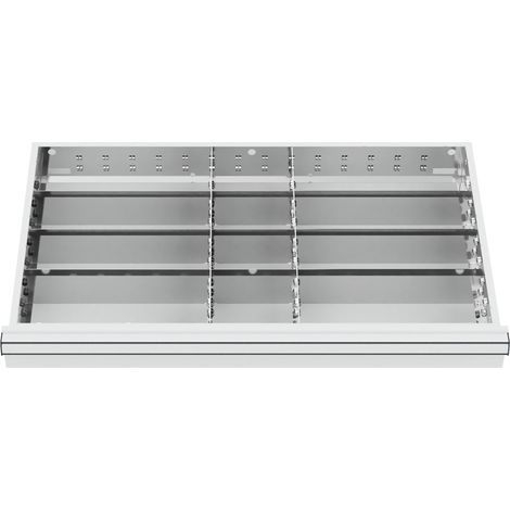 STIER Schubladeneinteilung Metalleinteilung BLH 100/125 mm Innenmaß 800x450 mm 12 Fächer 6 x TW 325 (1/4)