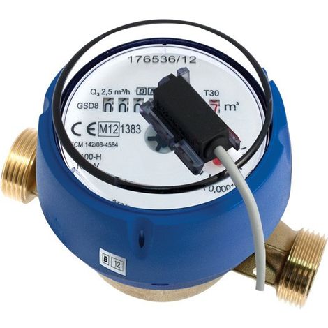Sferaco – Compteur d'eau divisionnaire à émetteur d'impulsions – Calibre 20 – Laiton – 1'' (26x34) – Pression max 16 bars – Eau froide