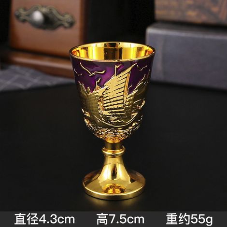 Verre bénitier/verre à vin à pied (doré et violet) pour usage domestique