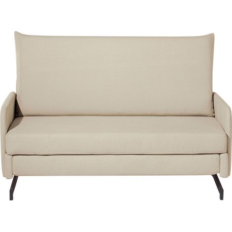 Divano letto 2 posti in tessuto beige Belfast (1/5)