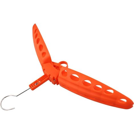 Faltbarer Kleiderbügel aus Kunststoff mit großen Belüftungsöffnungen für schnelles Trocknen, ideal zum Tauchen und Surfen – Kompaktes Design – Rostfreier Ständer – Orange