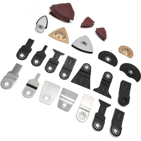 Jeffergarden Kit de lames de scie oscillantes 105 pièces/ensemble accessoires multi-outils à dégagement rapide pour la coupe de métal doux en bois (1/5)