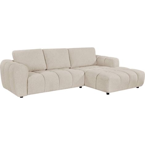 Canapé d'angle en tissu beige Syrel (1/5)