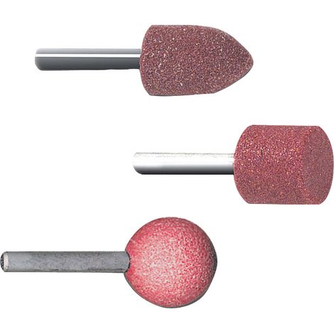 Tivoly • Lot de 3 Pièces • Assortiment de Meules • Meule Cylindrique / Meule Ronde / Meule Circulaire • Ø20mm • Pour Dégrossir du Métal