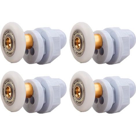 Duschkabinenrollen, 4 Stück Messing-Schiebetürrollen, Schiebetürrollen, zum Austausch von Schiebetürschienen für Duschkabinen (23 mm) (1/4)