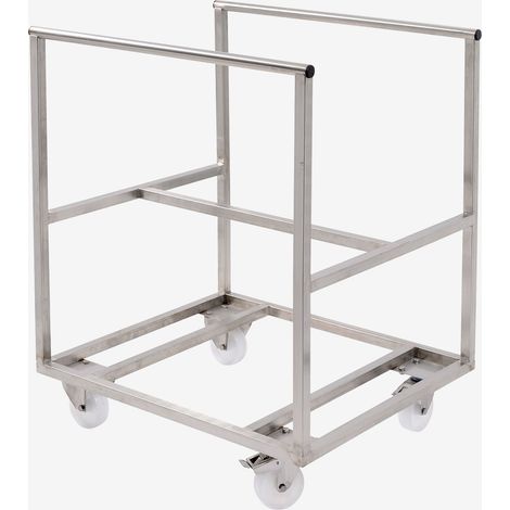 Chariot inox pour bac grand volume semi-cylindrique 220 L - Gilac