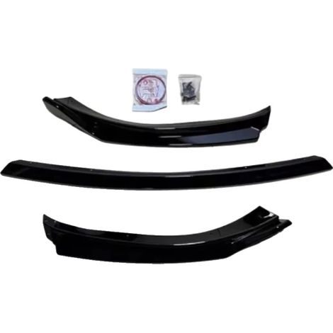 Spoiler delantero, material ABS, fácil instalación, negro brillante. (1/2)