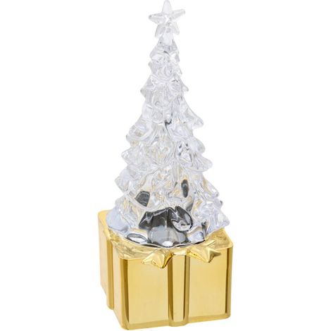 Alberello di natale e regalo natalizio illuminato a led, altezza 11 cm, alimentato a batterie - Feeric lights & christmas (1/5)