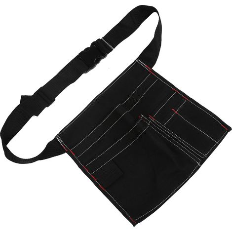 Sacoche à outils en toile avec ceinture, compartiments et fermeture de sécurité, idéale pour les menuisiers, électriciens et bricoleurs. (1/5)