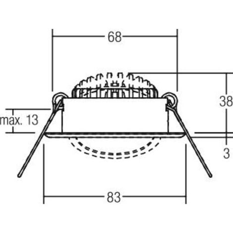 brumberg LED-Einbaustrahler 3000K edelstahl matt schaltbar (1/2)