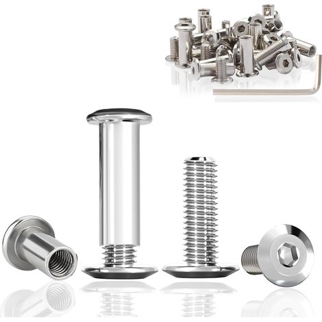 Lot de 40 Vis Assemblage Meuble en Acier Inoxydable A2 V2a Ecrou M4 x 25 Vis Chicago M4 x 12 pour Armoires Planches en Bois et Montage de Meubles (1/5)