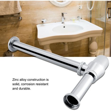 Runder Siphon aus verchromter Zinklegierung für Waschbecken und Küchenabflüsse (1/5)