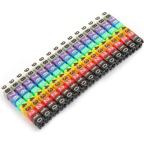 Numéro numérique Tube numéro de fil étiquette Tube cble marqueur coloré (150 pièces 1,5 mm) (1/5)