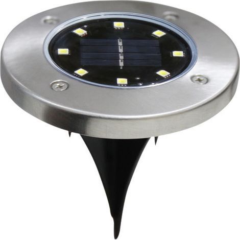 Lámpara solar para exteriores, 12 LED, luz de jardín empotrable IP65, foco solar para caminos, patios, terrazas y exteriores - Blanco frío, paquete de 1 (1/5)
