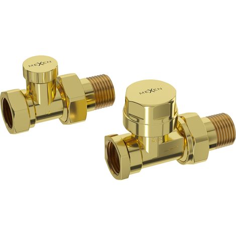 Mexen Uni-Term valvole del radiatore diritte, dorate - W902-000-50 (1/2)